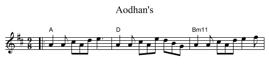 Aodhan's - staff notation