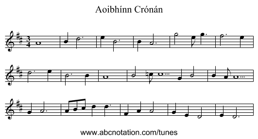 Aoibhínn Crónán - staff notation