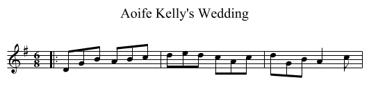 Aoife Kelly's Wedding - staff notation