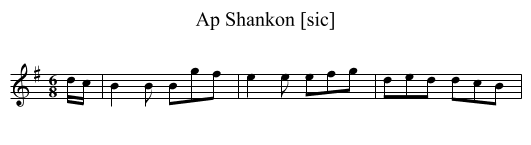 Ap Shankon [sic] - staff notation