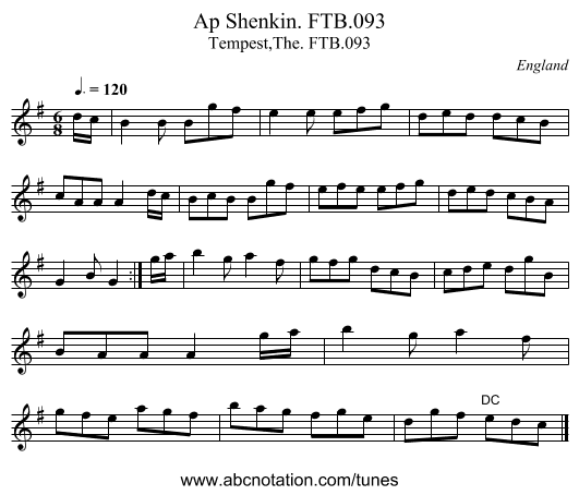 Ap Shenkin. FTB.093 - staff notation