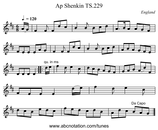 Ap Shenkin TS.229 - staff notation