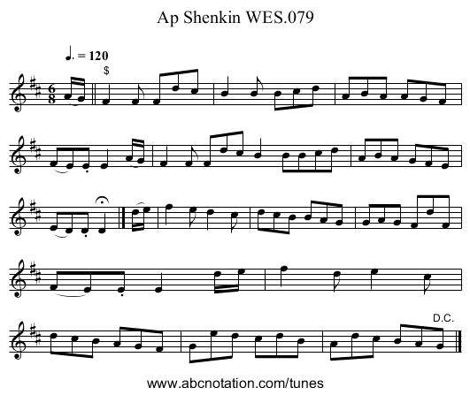 Ap Shenkin WES.079 - staff notation