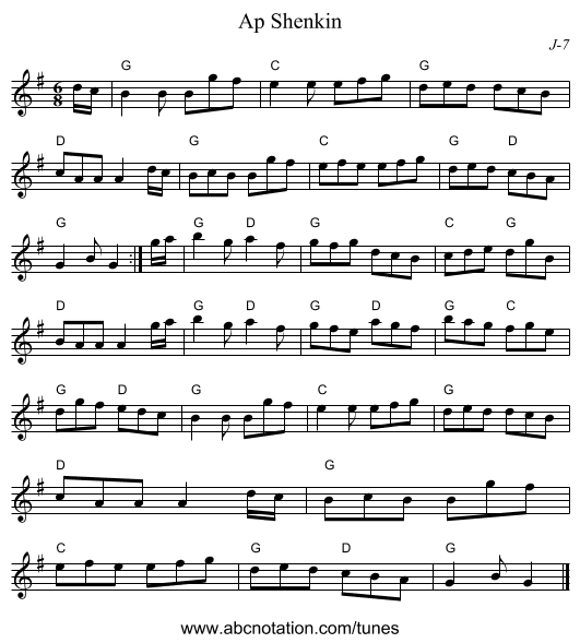 Ap Shenkin - staff notation