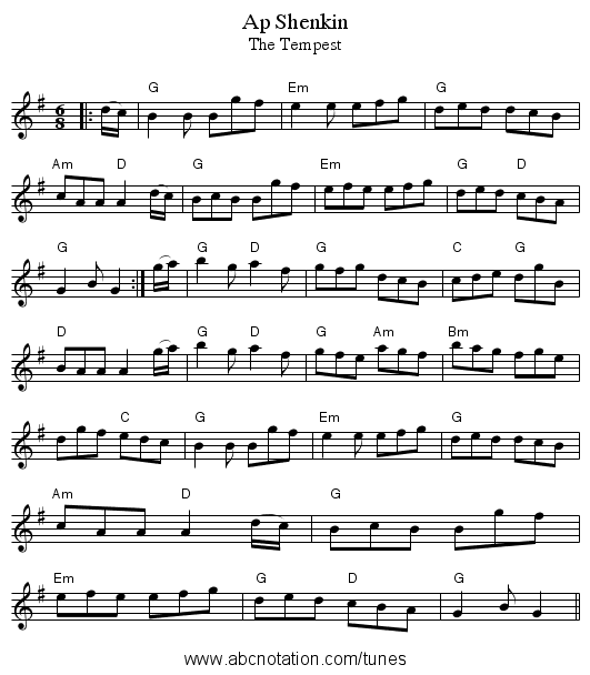 Ap Shenkin - staff notation
