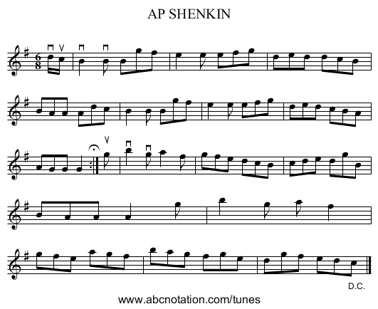 AP SHENKIN - staff notation