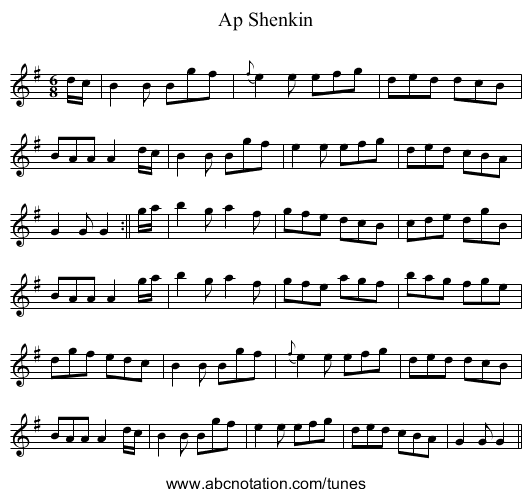 Ap Shenkin - staff notation