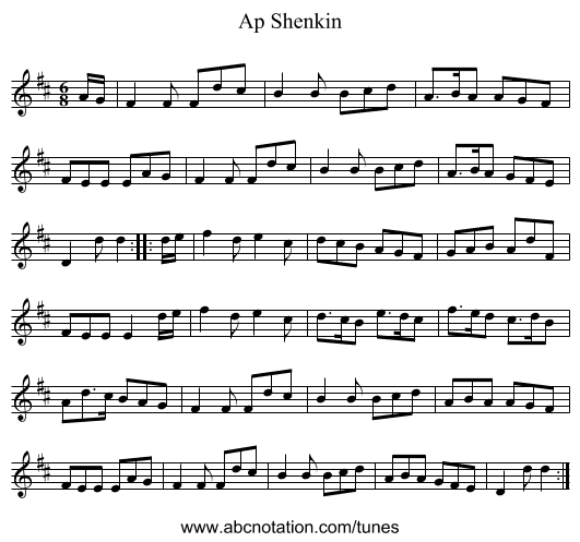 Ap Shenkin - staff notation