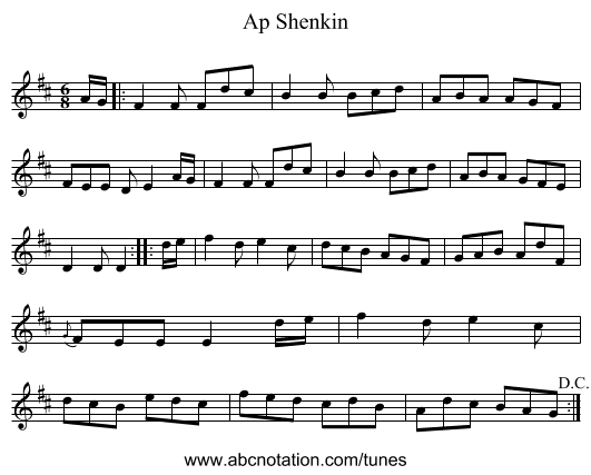 Ap Shenkin - staff notation