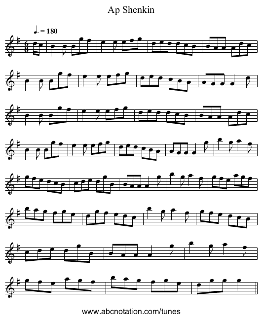 Ap Shenkin - staff notation