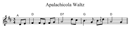 Apalachicola Waltz - staff notation