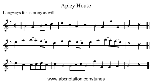 Apley House - staff notation