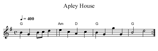 Apley House - staff notation