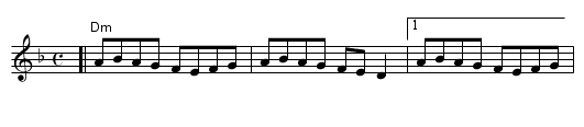Ap&oacute; tin Ath&iacute;na  [Dm] - staff notation