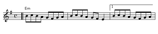 Ap&oacute; tin Ath&iacute;na  [Em] - staff notation