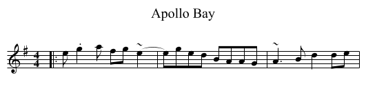 Apollo Bay - staff notation