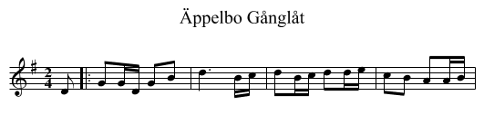Äppelbo Gånglåt - staff notation