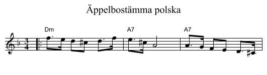 &Auml;ppelbost&auml;mma polska - staff notation