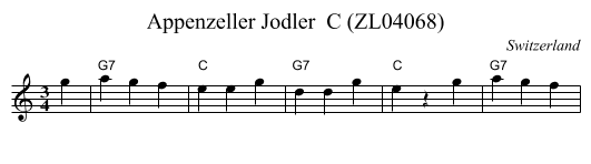 Appenzeller Jodler  C (ZL04068) - staff notation