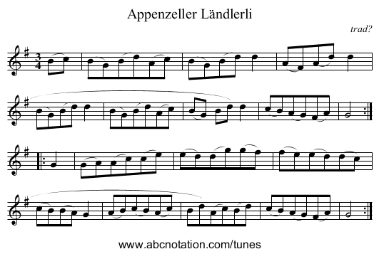 Appenzeller Ländlerli - staff notation