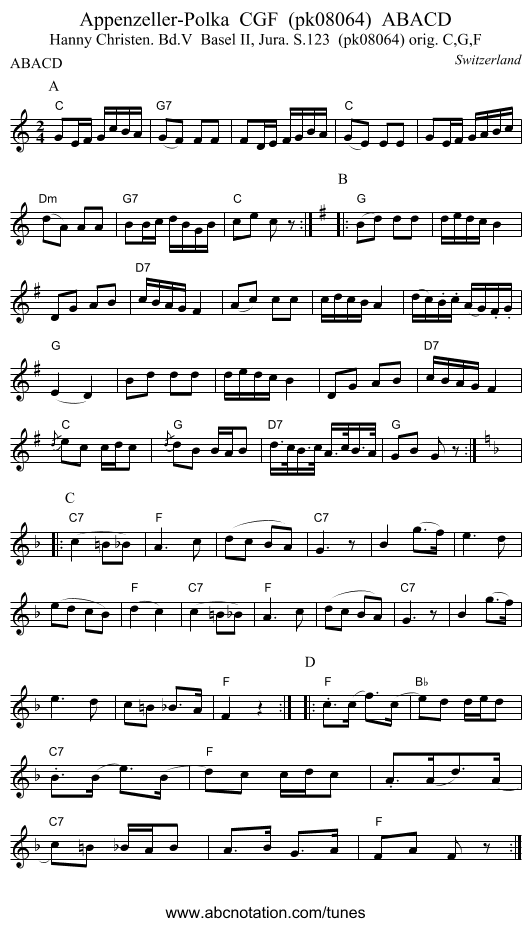 Appenzeller-Polka  CGF  (pk08064)  ABACD - staff notation