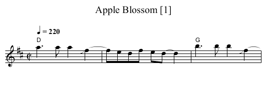 Apple Blossom [1] - staff notation