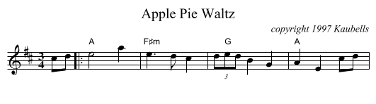 Apple Pie Waltz - staff notation