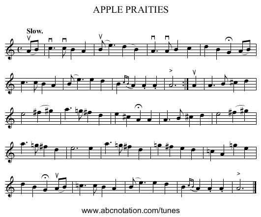 APPLE PRAITIES - staff notation