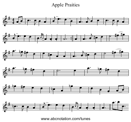 Apple Praities - staff notation