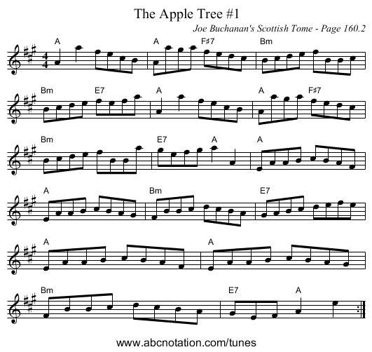 Apple Tree #1, The - staff notation