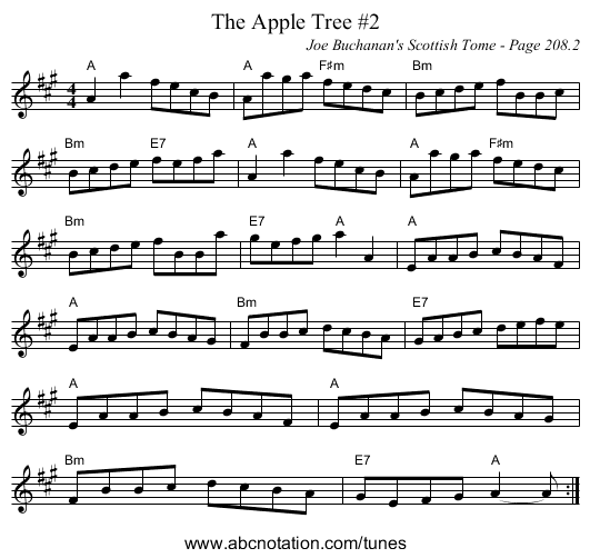Apple Tree #2, The - staff notation