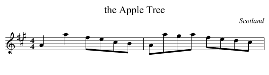 Apple Tree, the  - staff notation