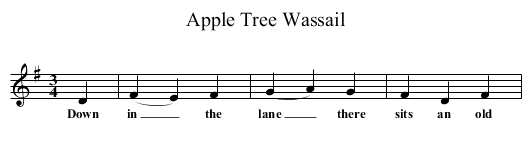 Apple Tree Wassail - staff notation