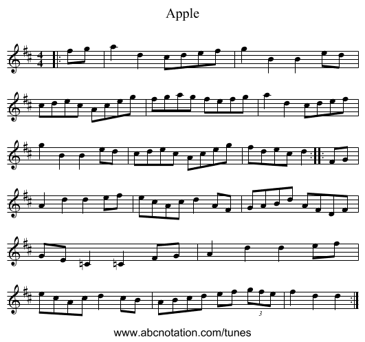 Apple - staff notation