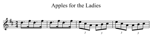 Apples for the Ladies - staff notation