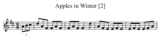 Apples in Winter [2] - staff notation