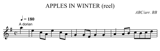 APPLES IN WINTER (reel) - staff notation