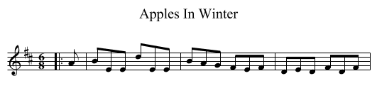 Apples In Winter - staff notation