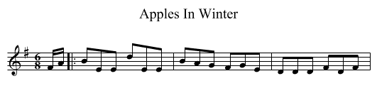 Apples In Winter - staff notation