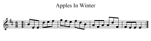 Apples In Winter - staff notation