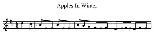 Apples In Winter - staff notation