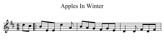 Apples In Winter - staff notation