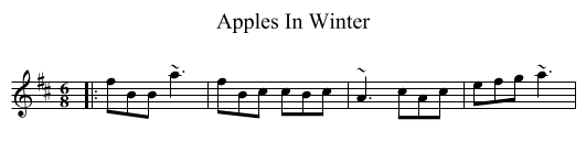 Apples In Winter - staff notation