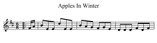 Apples In Winter - staff notation