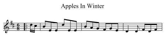 Apples In Winter - staff notation
