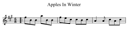 Apples In Winter - staff notation