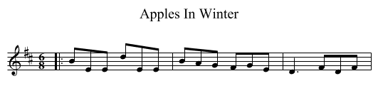 Apples In Winter - staff notation