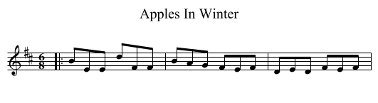 Apples In Winter - staff notation