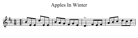Apples In Winter - staff notation