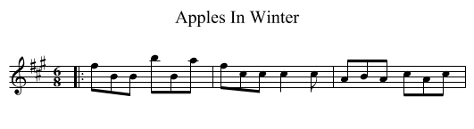 Apples In Winter - staff notation